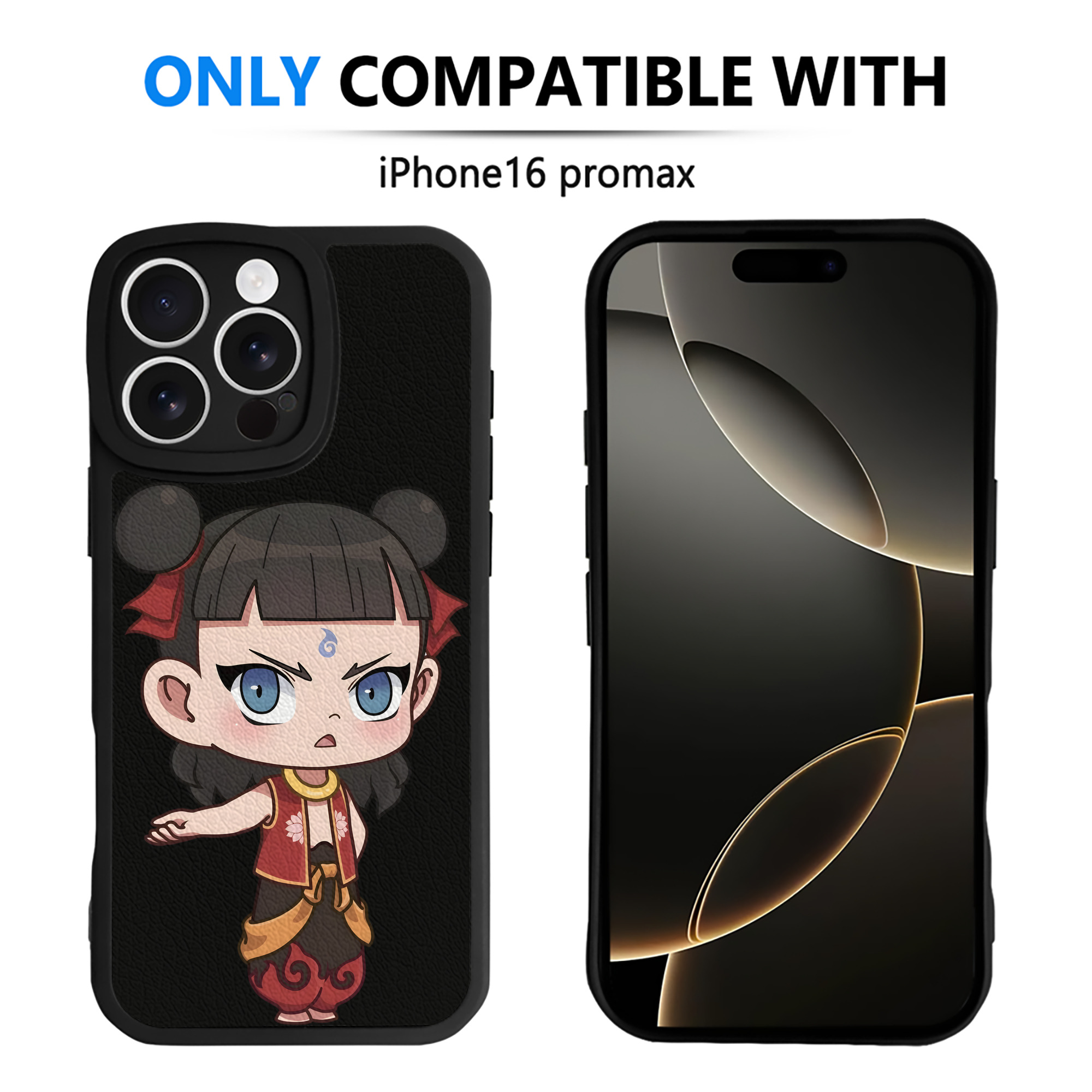 （画像用） Ne Zha 2 ナタ 魔童の大暴れ 【iPhone 16シリーズ対応】シリコンスマホケース（レザー調） 材質：シリコン